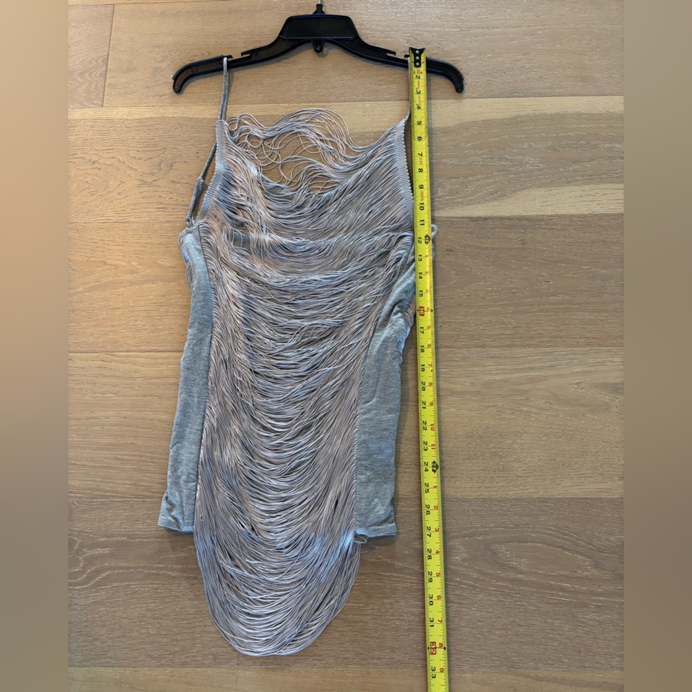 Revolve Jaded London Lavinia Backless Fringe Mini Dress Silver Steel XS NWT NEW - Picture 16 of 16